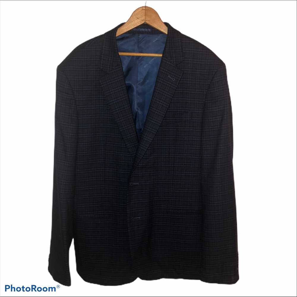 Karl Lagerfeld Paris Blue Plaid Sport Jacket  44R